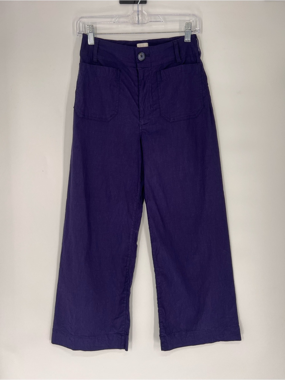 Maeve The Collette Purple Strawberry Embroidered Straight Leg Stretch Pants 27
